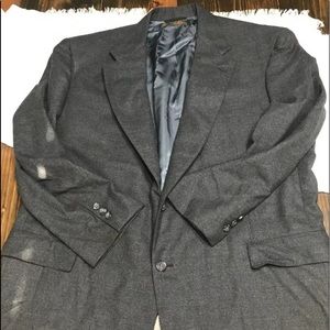 48R Mens BROOKS BROTHERS Gray WOOL Vtg Suit Jacket